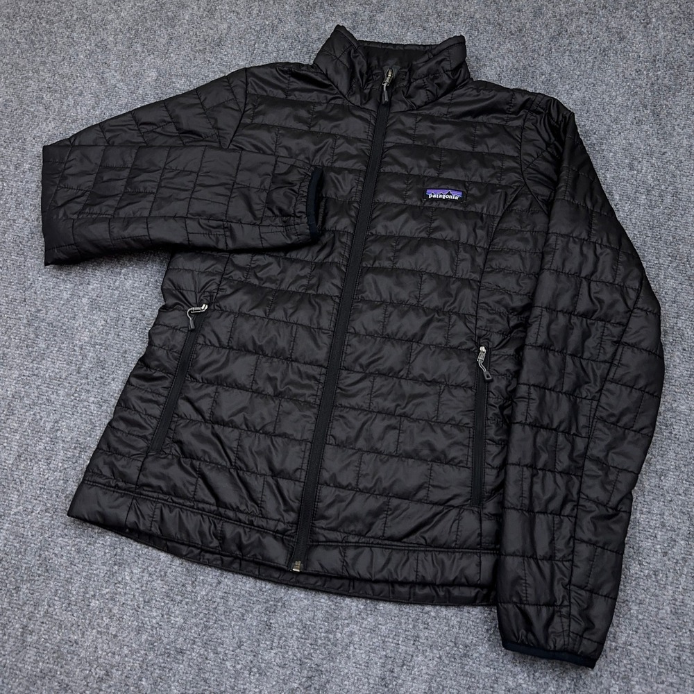 Patagonia Nano Puff Jacket Women's Medium Black Quilted Insulated Full Zip 84217